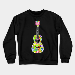 Peace and Love Hippie Style Guitar Crewneck Sweatshirt